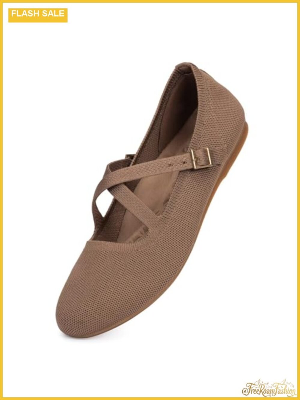 Mary Jane Flats Knit Ballet Criss Cross Ankle Strap Comfort Shoes